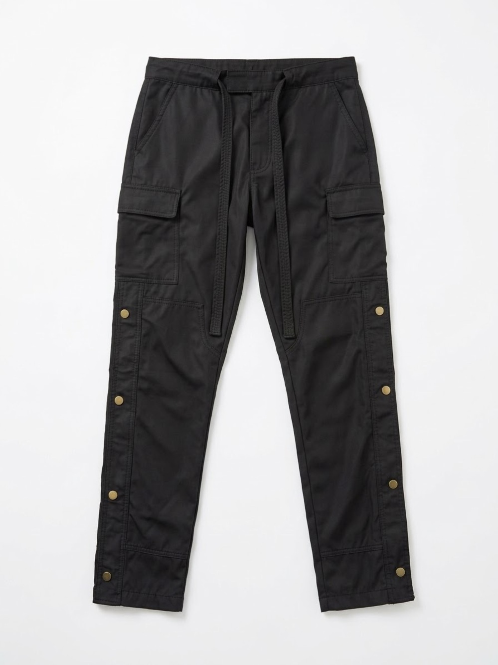 MNML Snap Zipper II Cargo Pants Black Relaxed Tapered Size 31